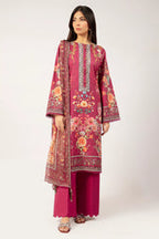 Fuchsia Flair – Magenta Printed Lawn 3 Piece