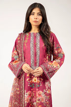 Fuchsia Flair – Magenta Printed Lawn 3 Piece