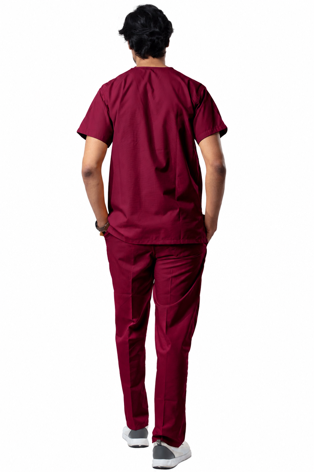 Men’s Burgundy Medical Scrub Set – Professional Healthcare Uniform Suit