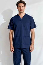 Men's Navy Blue Medical Scrub Set – Comfortable Healthcare Uniform Suit